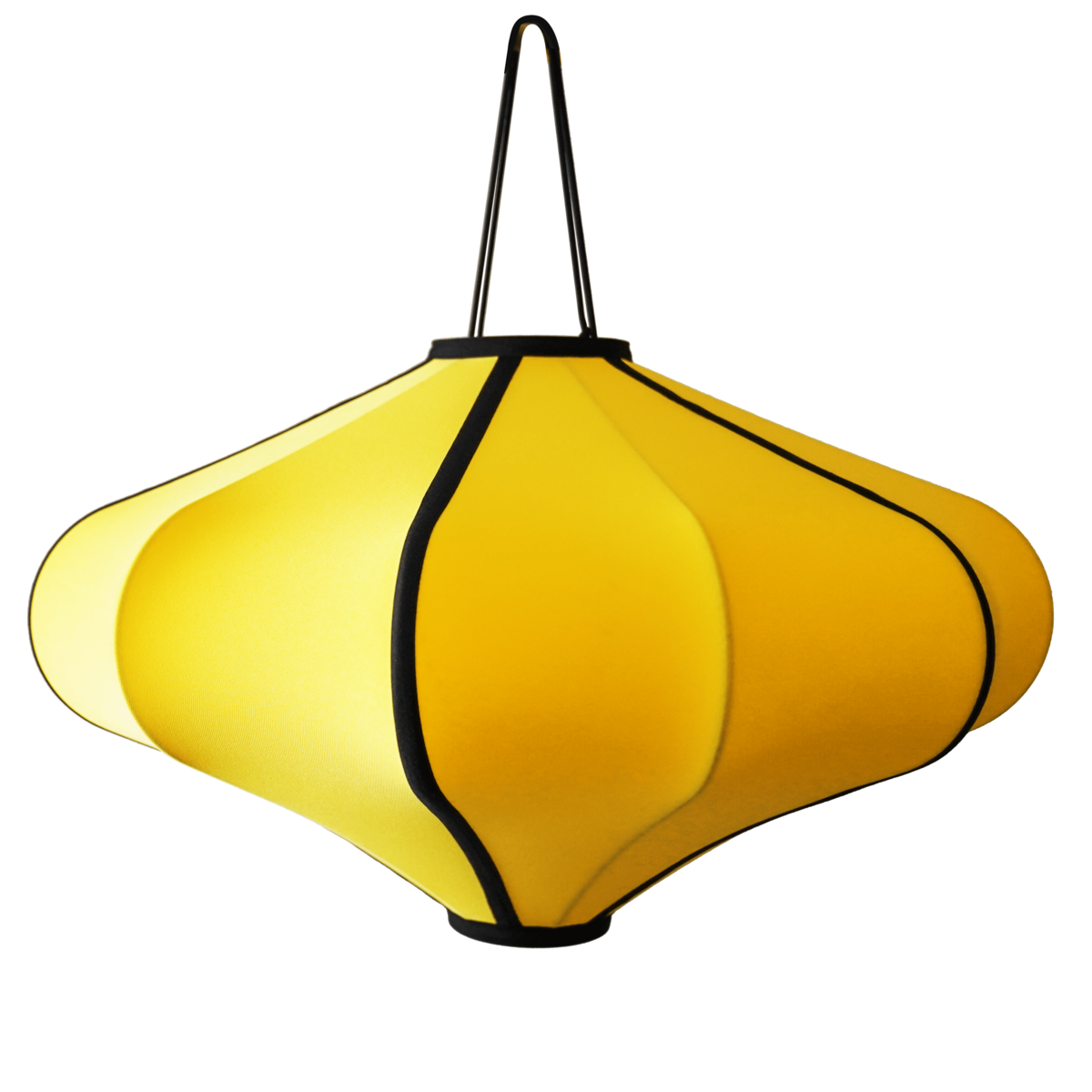 Pantalla Lampara 60cm-Farol-Tejido Elástico-"Lumi" amarilla