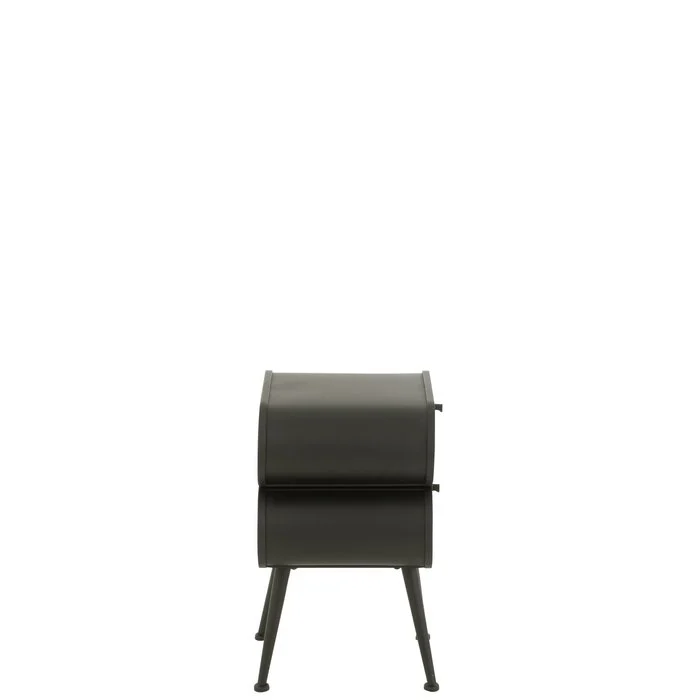 J-Line mesita de noche Gabinete - madera de pino - negro/beige claro