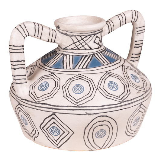 Vase Belem terracotta white/blue