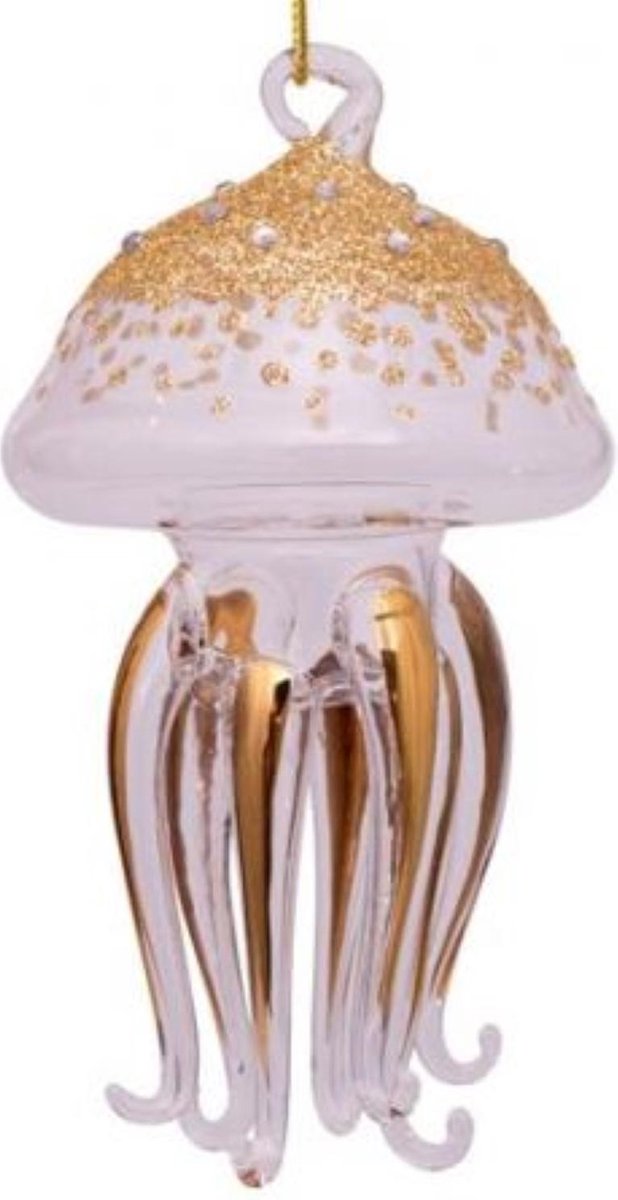 Adorno de vidrio dorado/diamantes medusas