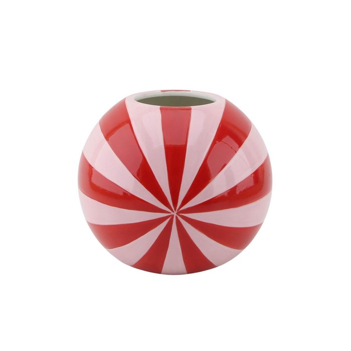 Jarrón - Flor Vase Swirl - Rojo/Pink - 20x20x20cm