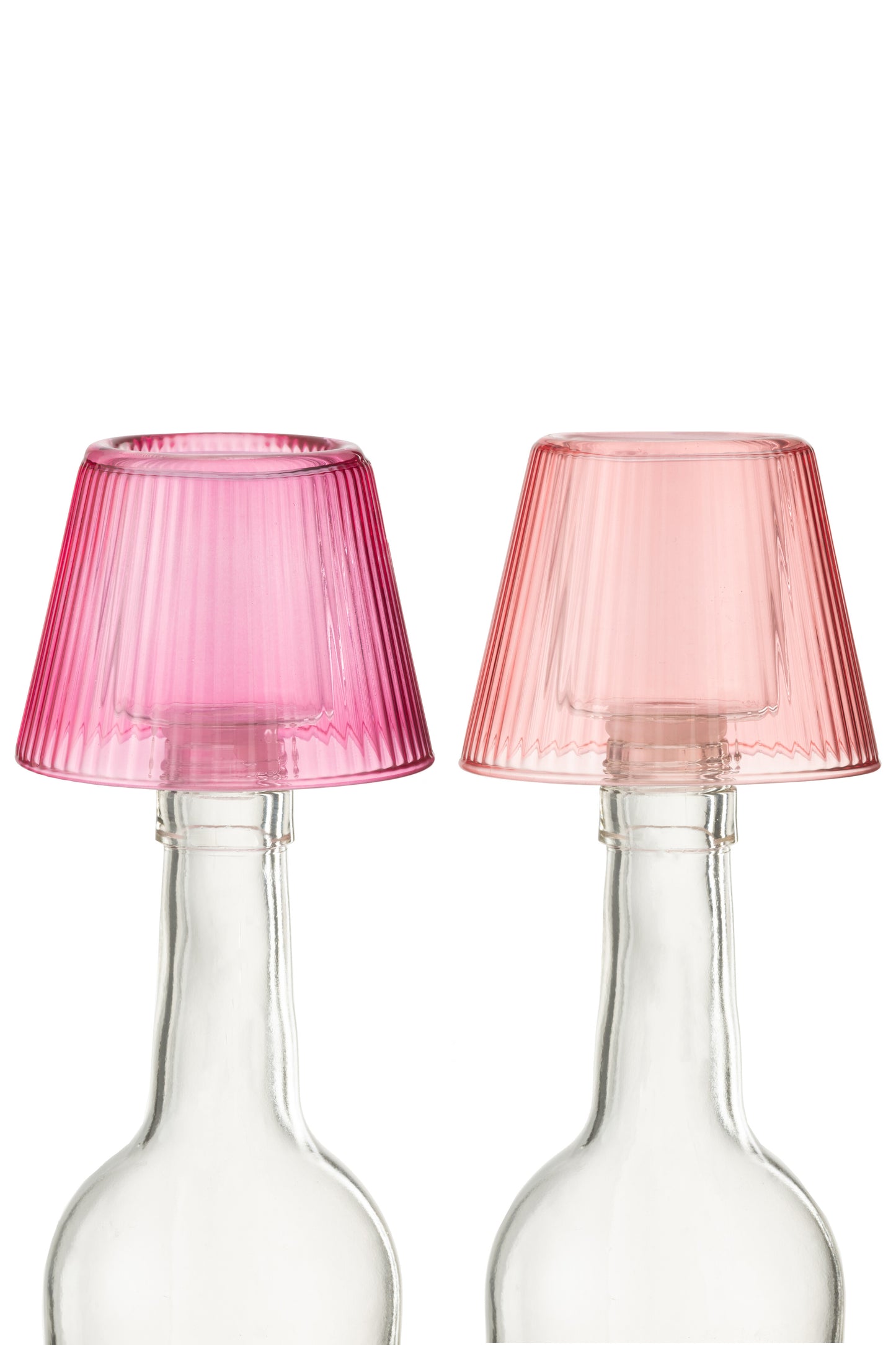 Portavelas Sombrero Vidrio Fucsia/rosa (52337)