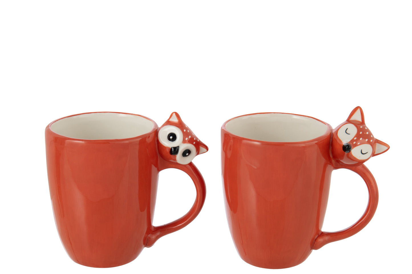 Taza Zorro/Búho Dolomita Marrón Surtido