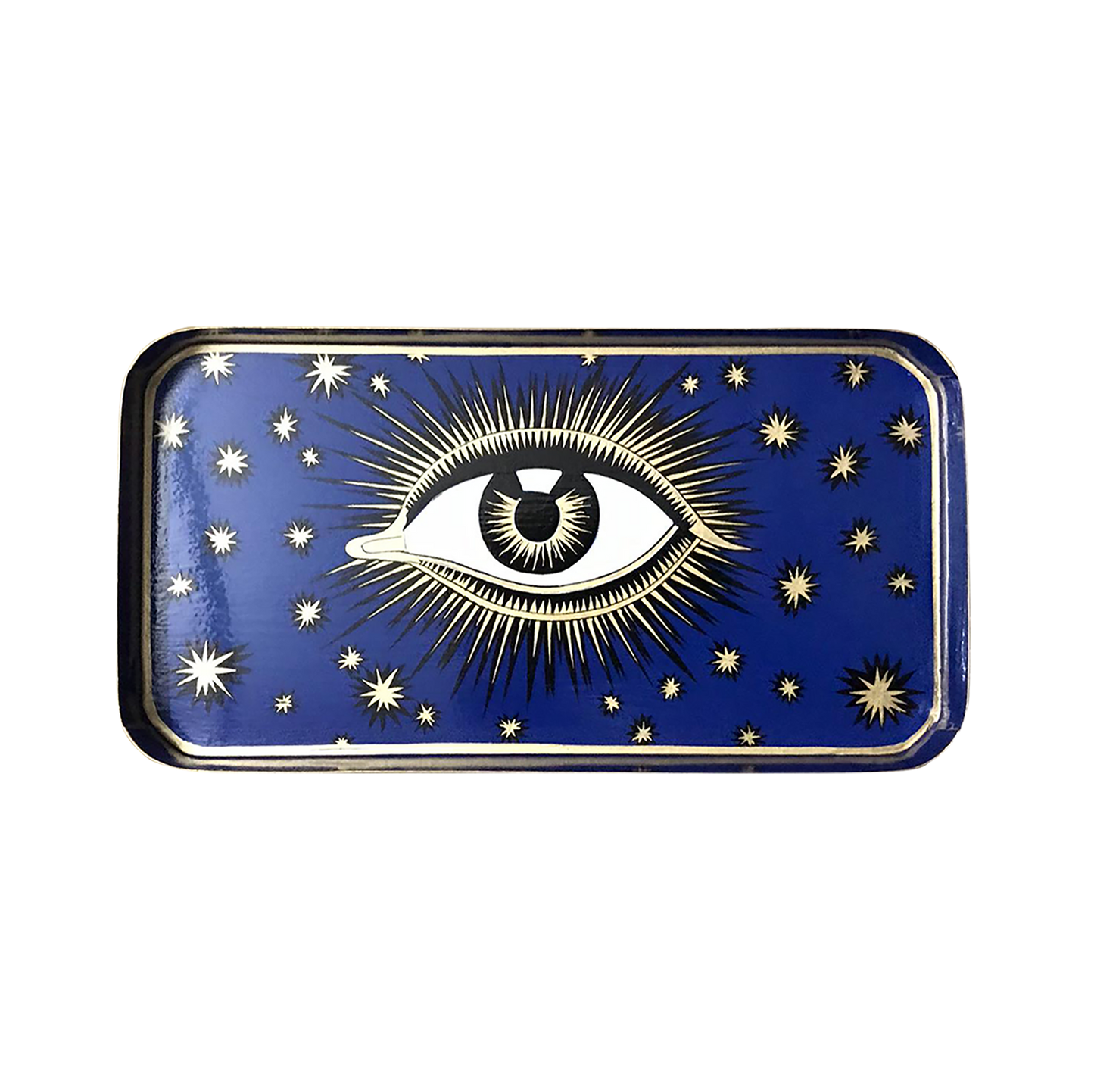 Hand Painted Iron Tray - All-Seeing Eye, Blue