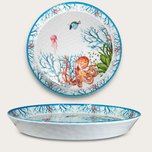 Arca ABISSI Melamine Ronde Vlakke Serveerschaal met Rand 35x4cm