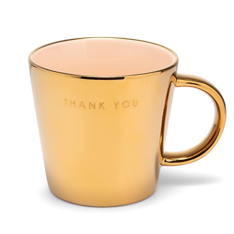 Taza de té de cerámica GRACIAS oro crudo