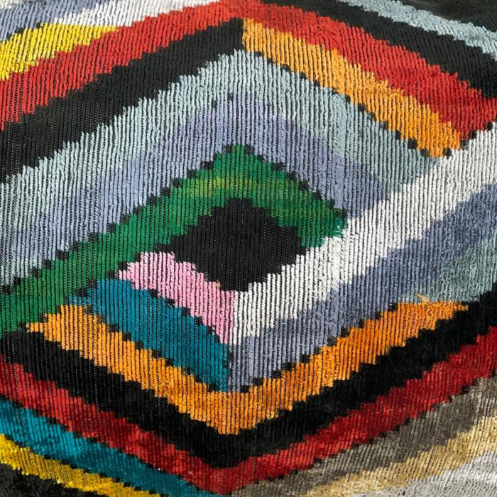 Cojín Ikat Terciopelo Multicolor Otoño