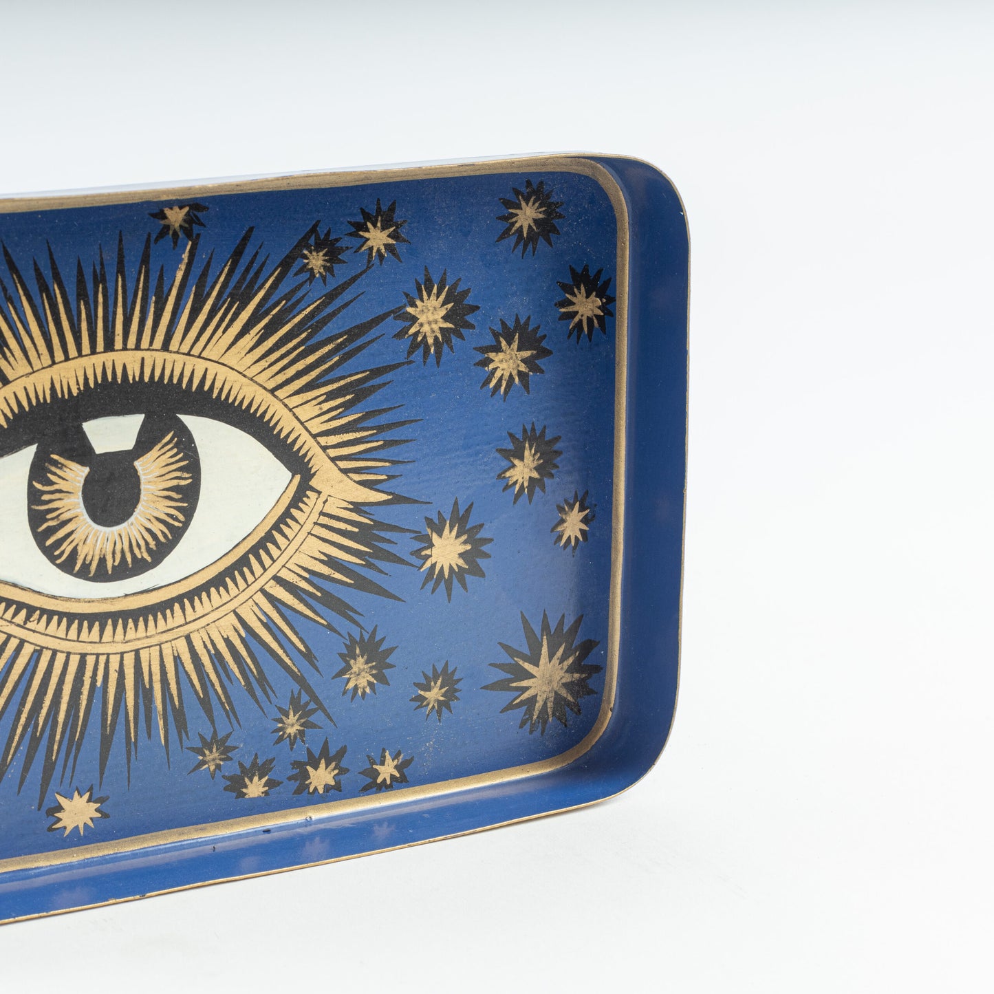 Hand Painted Iron Tray - All-Seeing Eye, Blue