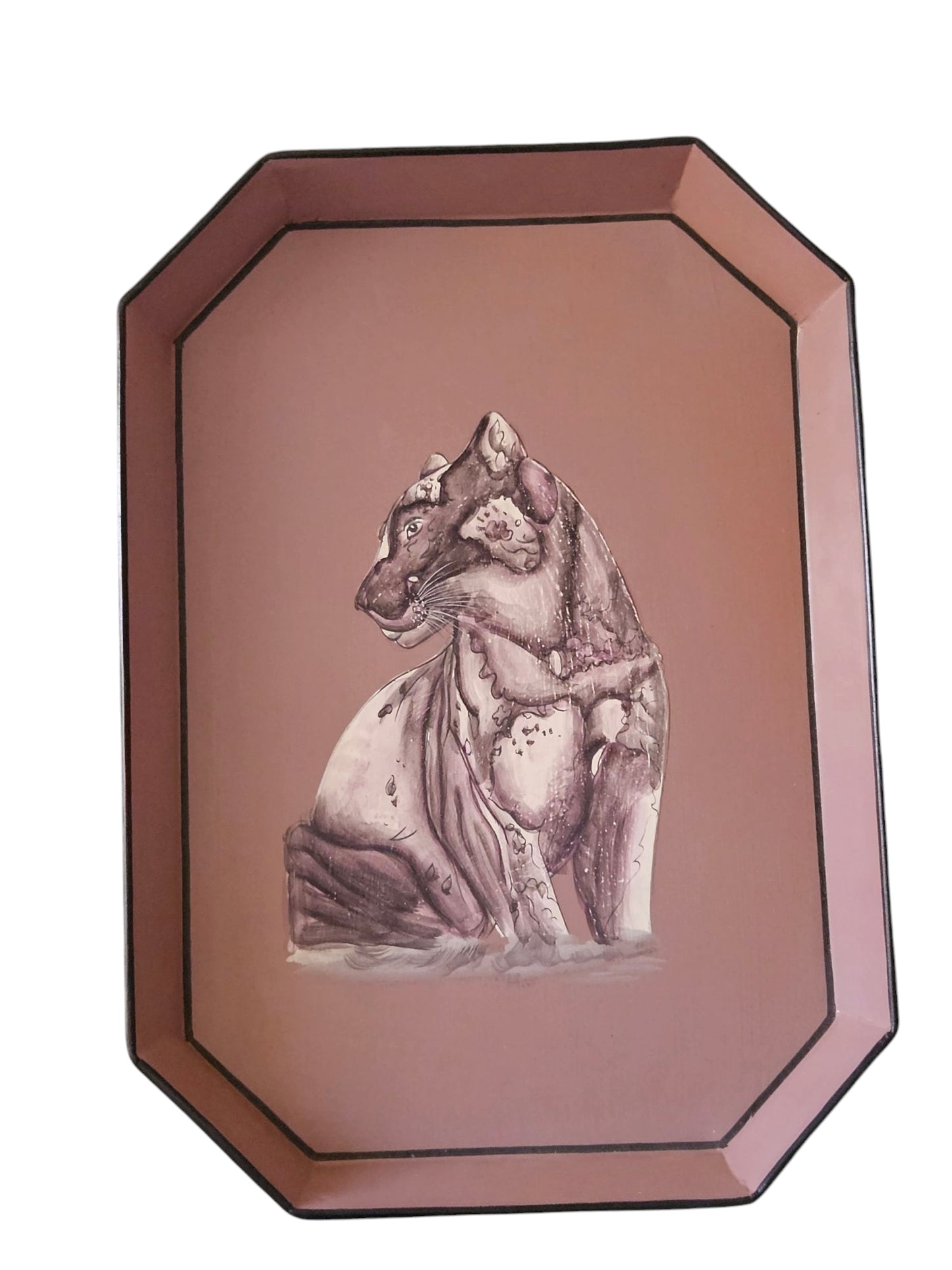 Hand-Painted Iron Tray - Cheetah