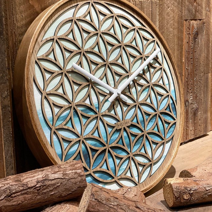 Reloj de pared 40cm - Silencioso - Verde - Madera - "Concord"
