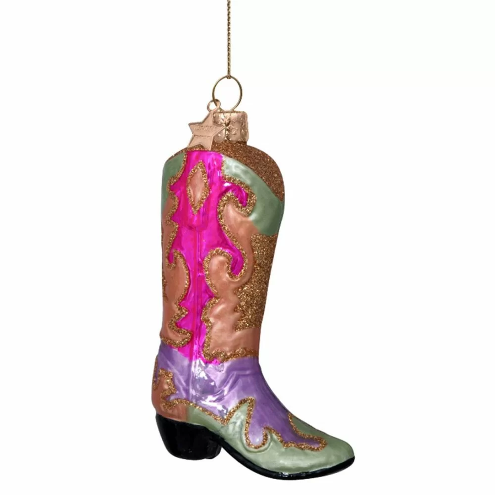 Adorno Cristal Multicolor Vaquero Bota
