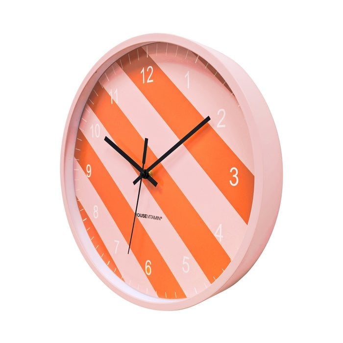 Reloj - Reloj de pared - Patrón rayado -ORANGE/PINK -34X4X34CM