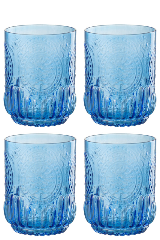 Vasos Maya Vidrio Azul (52618)