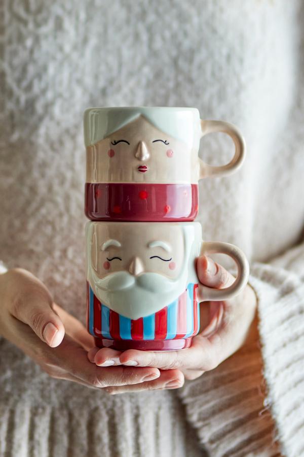 Taza de abuela, roja, gres