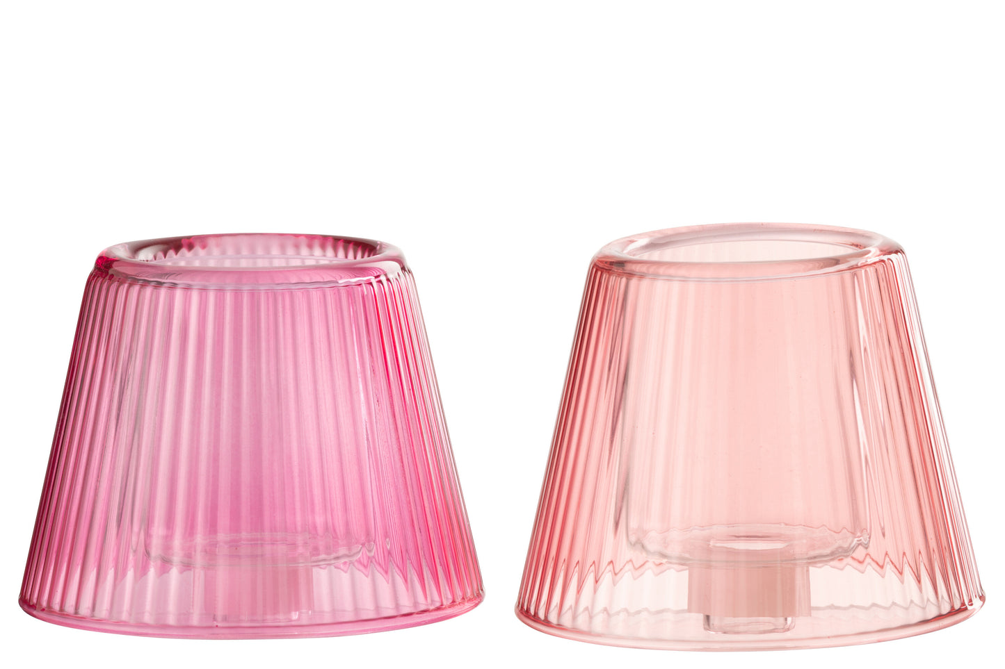 Portavelas Sombrero Vidrio Fucsia/rosa (52337)