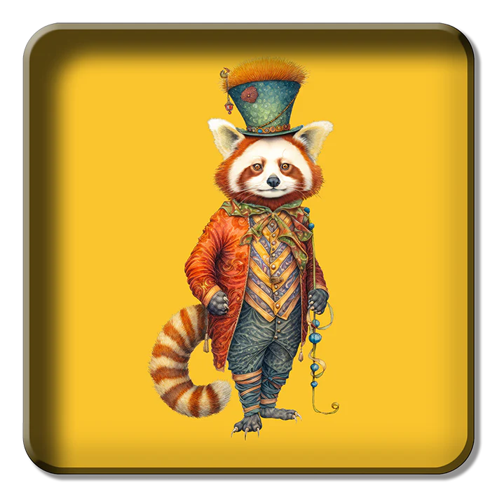 Metal Tray - Circus Red Panda Yellow - 30 cm