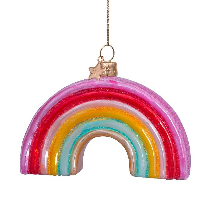 Adorno de vidrio multicolor suave arco iris