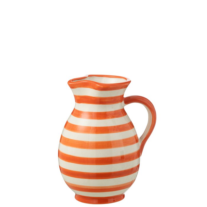 J -Line Jug Granada Stripes - Cerámica - Blanco/Orange - Medio