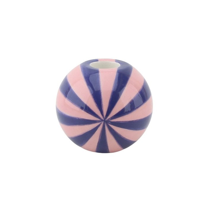 Soporte de velas - Barril de flor - Azul/Pink - 10x10x10cm