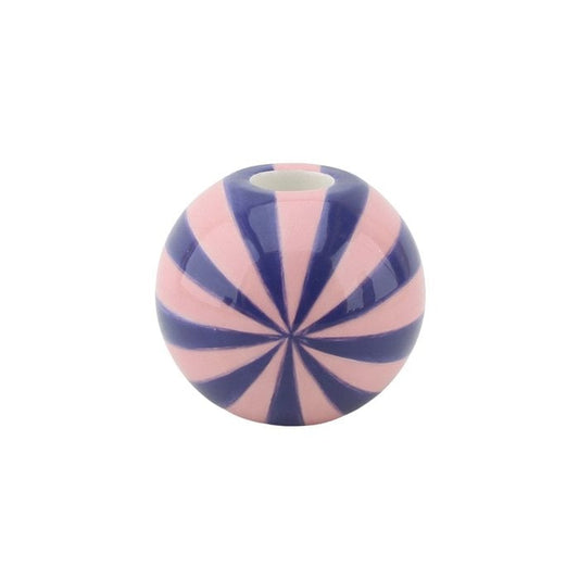 Soporte de velas - Barril de flor - Azul/Pink - 10x10x10cm