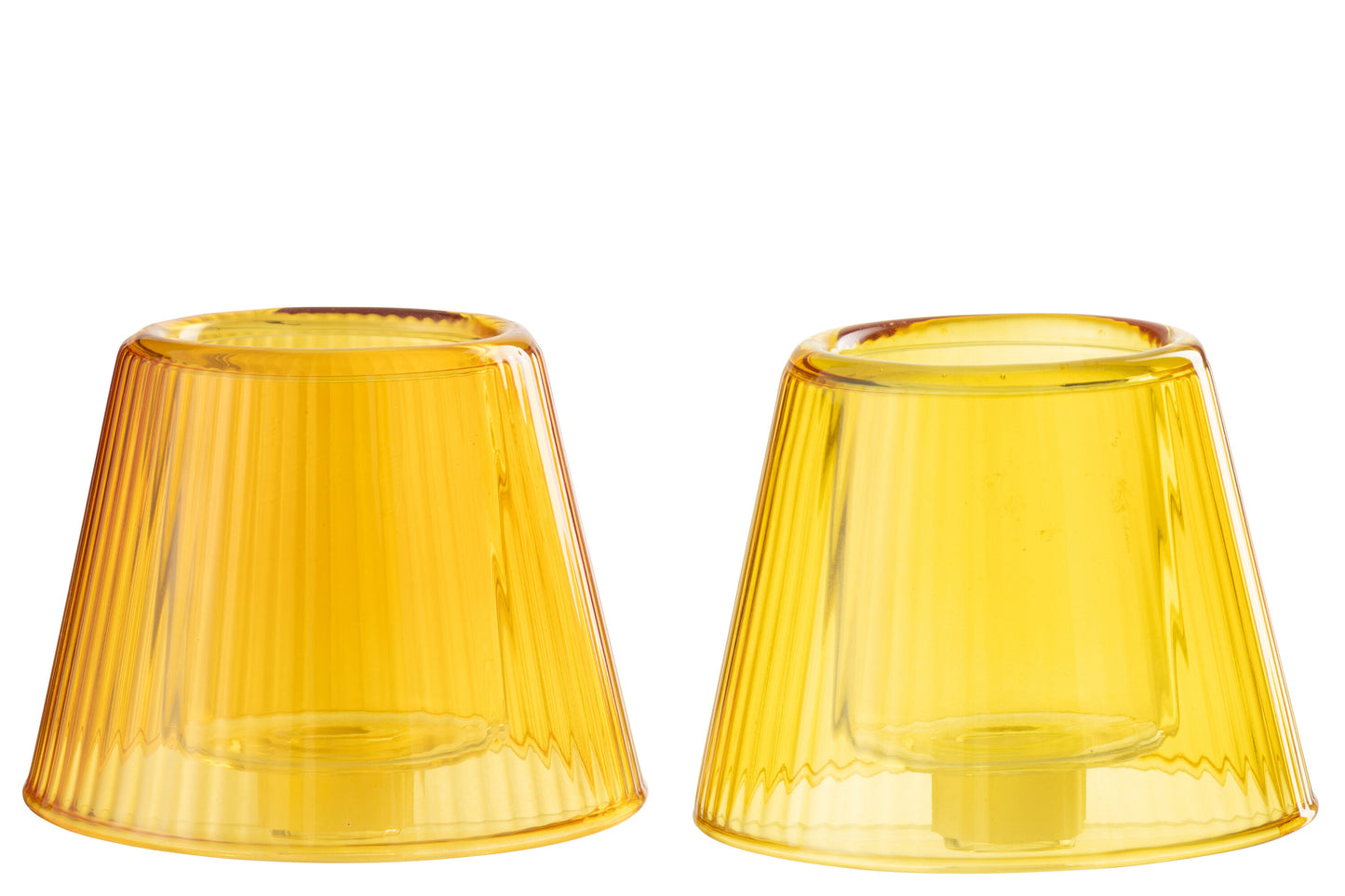 Candelabro Sombrero Vidrio Amarillo(52335)
