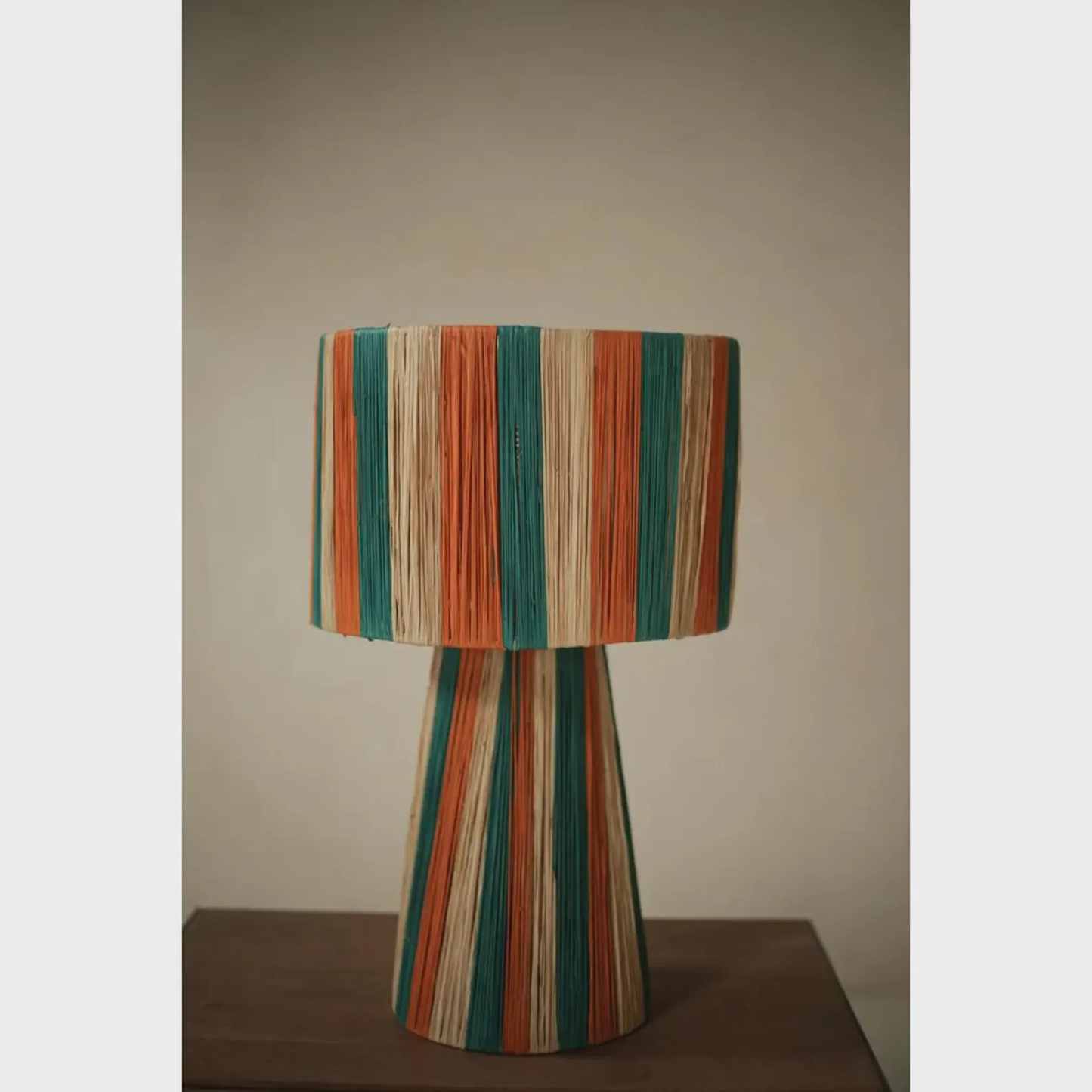 Colored Raffia Table Lamp – Handmade Moroccan Lamp
