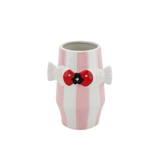 Jarrón - FLOWER Vase Fishes - Pink/White