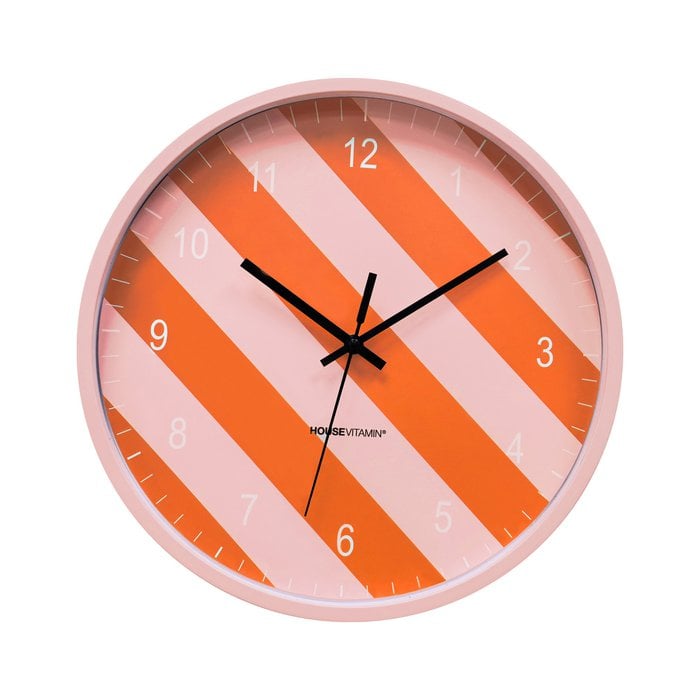 Reloj - Reloj de pared - Patrón rayado -ORANGE/PINK -34X4X34CM