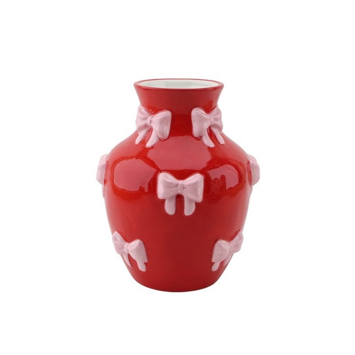 Vase - Cintas de florero de flores - Rojo/Pink - 14x14x19cm