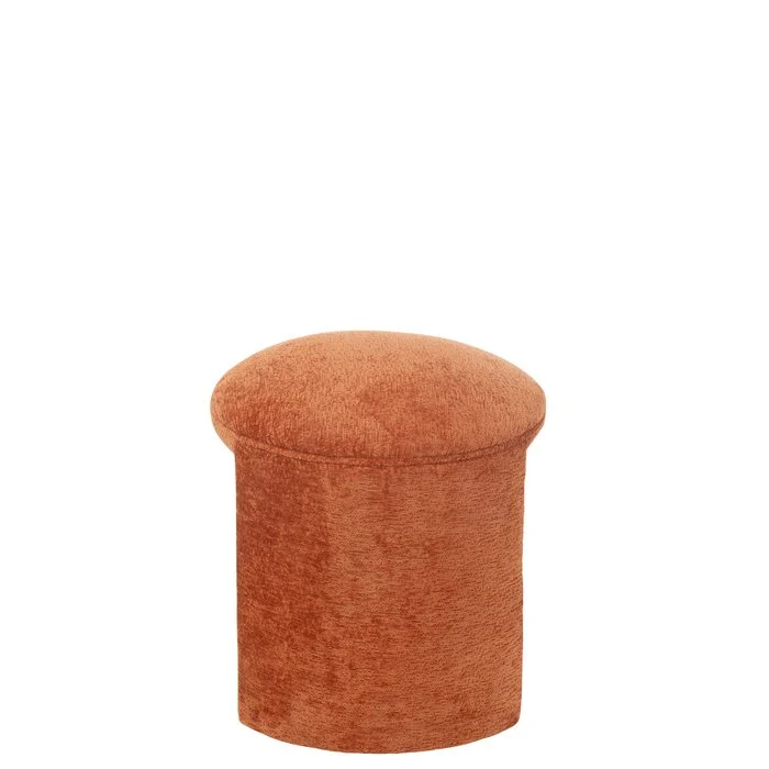 Taburete redondo J-Line - textil - naranja/óxido