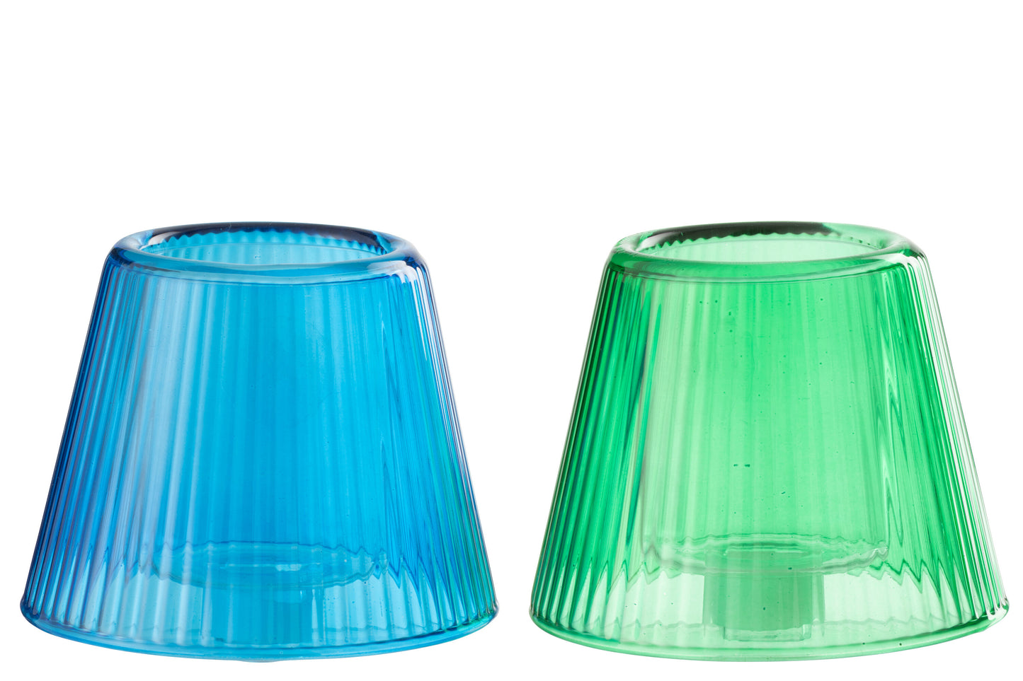 Portavelas Sombrero Vidrio Azul/Verde (52339)