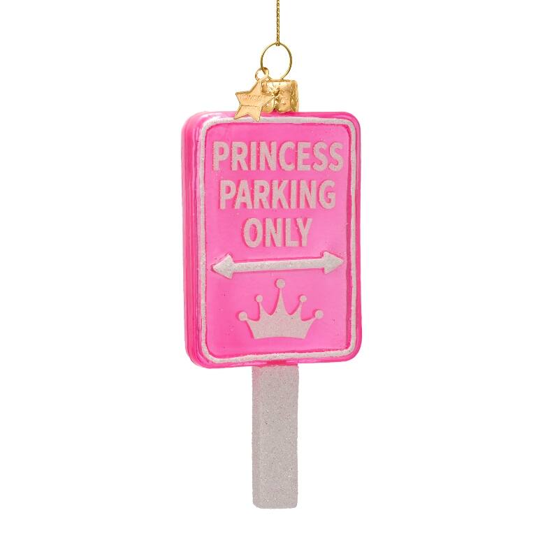 Adorno de vidrio ópalo rosa princesa estacionamiento