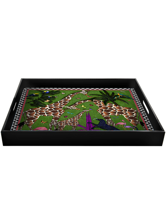 Tray Giraffe Green (45x45cm)