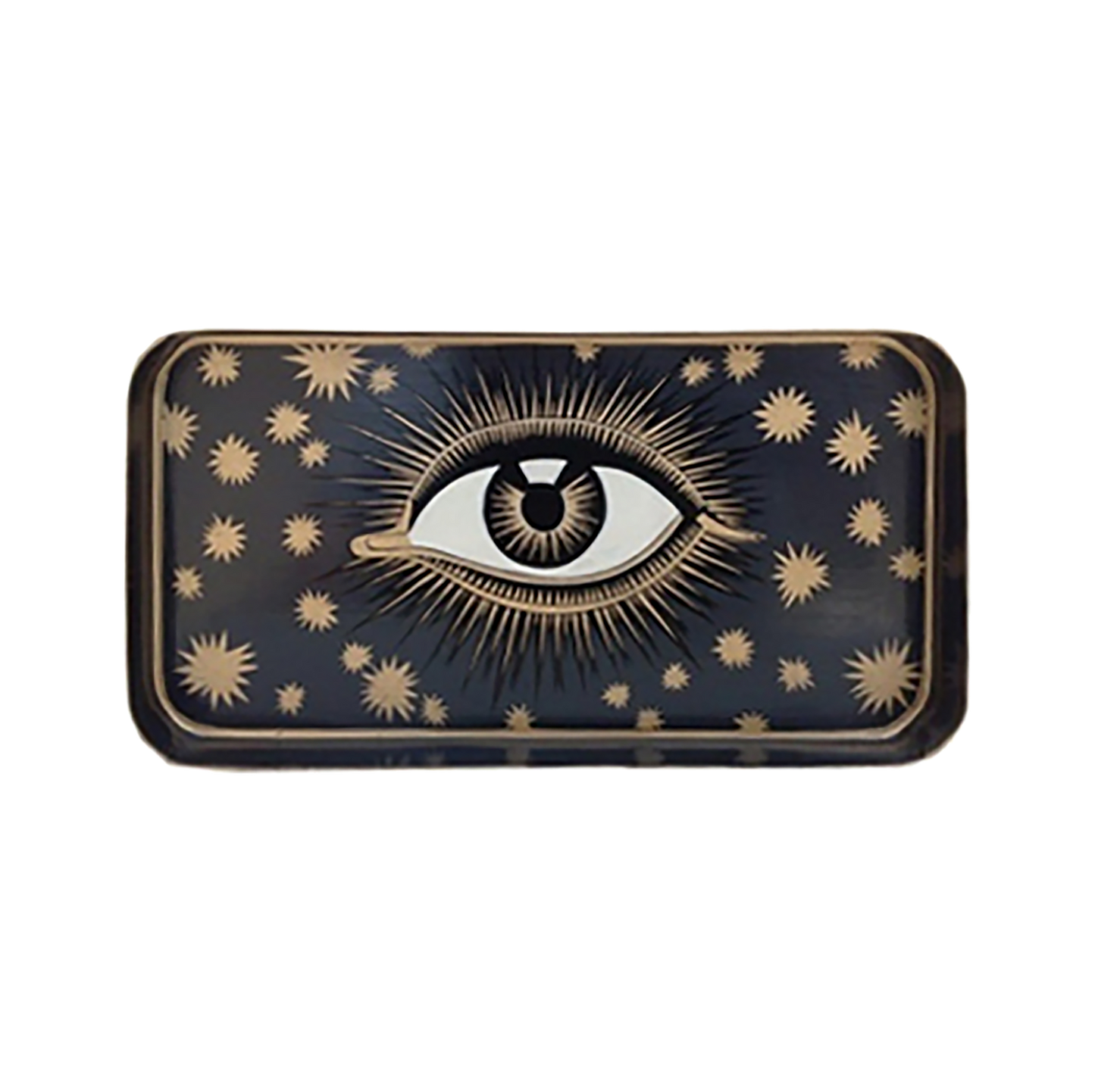 Hand-Painted Iron Tray - All-Seeing Eye, Black