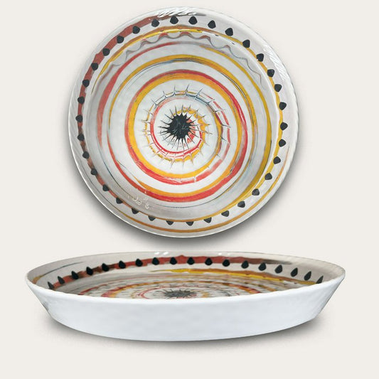 Arca APULIA SPIRALE Melamine Ronde Vlakke Serveerschaal met Rand 35x4cm