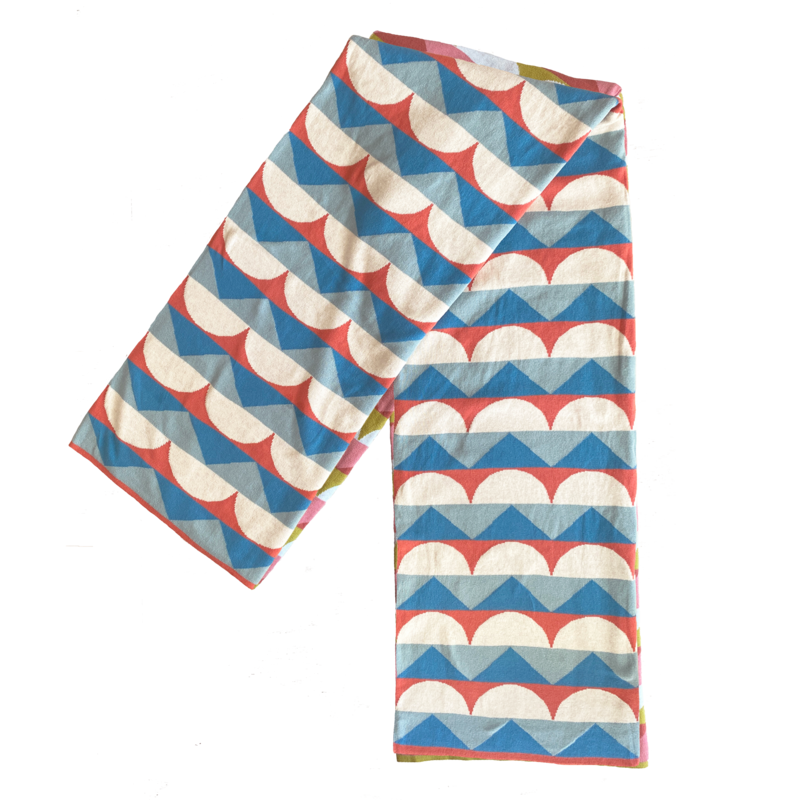 Manta de jacquard azul Toby – Algodón cepillado suave