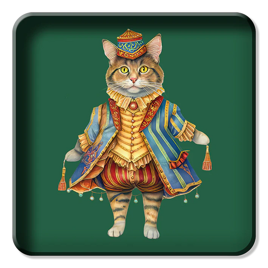 Metal Tray - Circus Cat - 30 x 30 cm