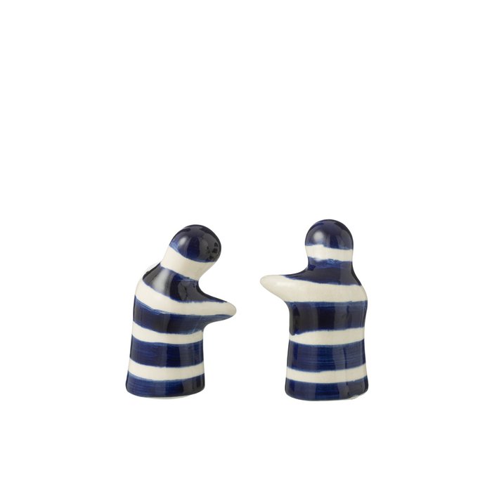 J -Striegas de pimienta y sales de sal - Cerámica - Blanco/Azul