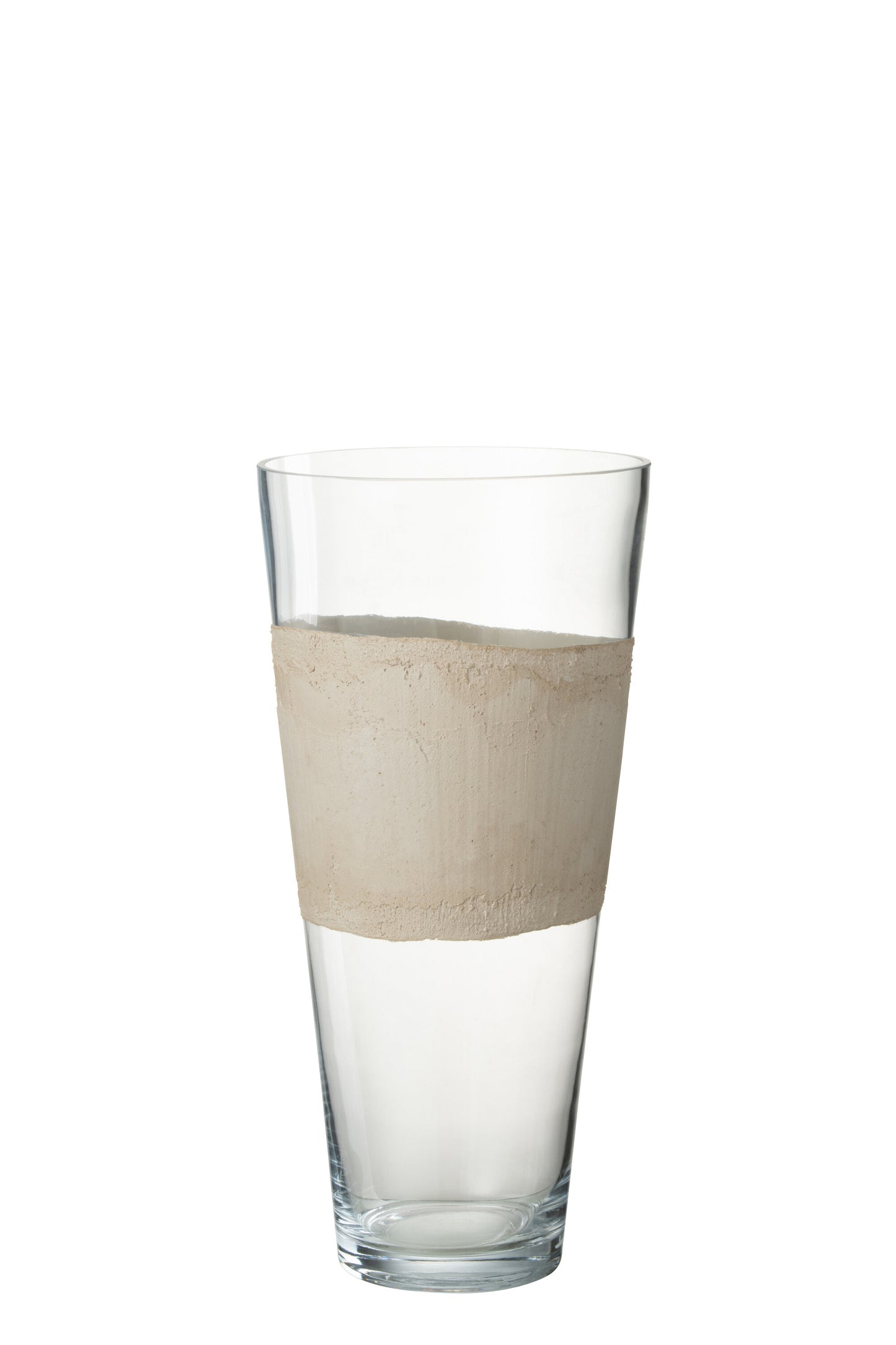 Vase Delph Glass Transparent/Beige Medium (30538)