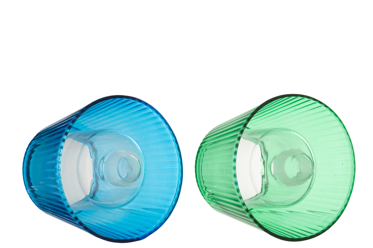 Portavelas Sombrero Vidrio Azul/Verde (52339)