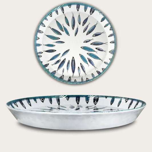 Arca FISH Melamine Ronde Vlakke Serveerschaal met 35x4cm