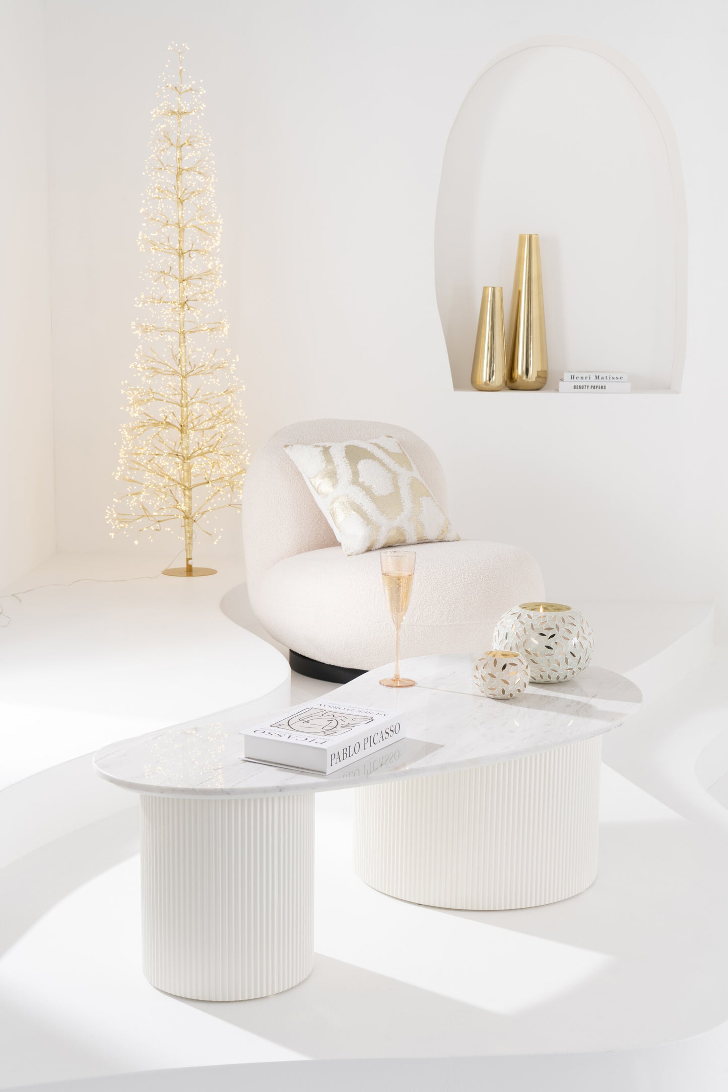 Sillón Lounge Nieve Álamo/Espuma Blanco/Negro (46038)