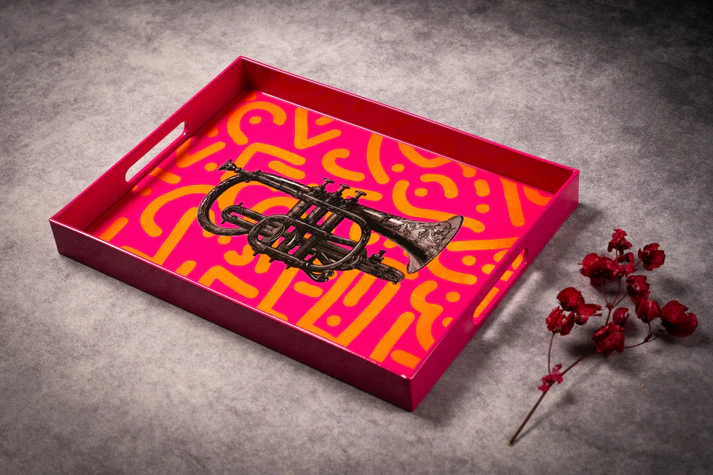 Lacquer Tray - Tuba Pink -