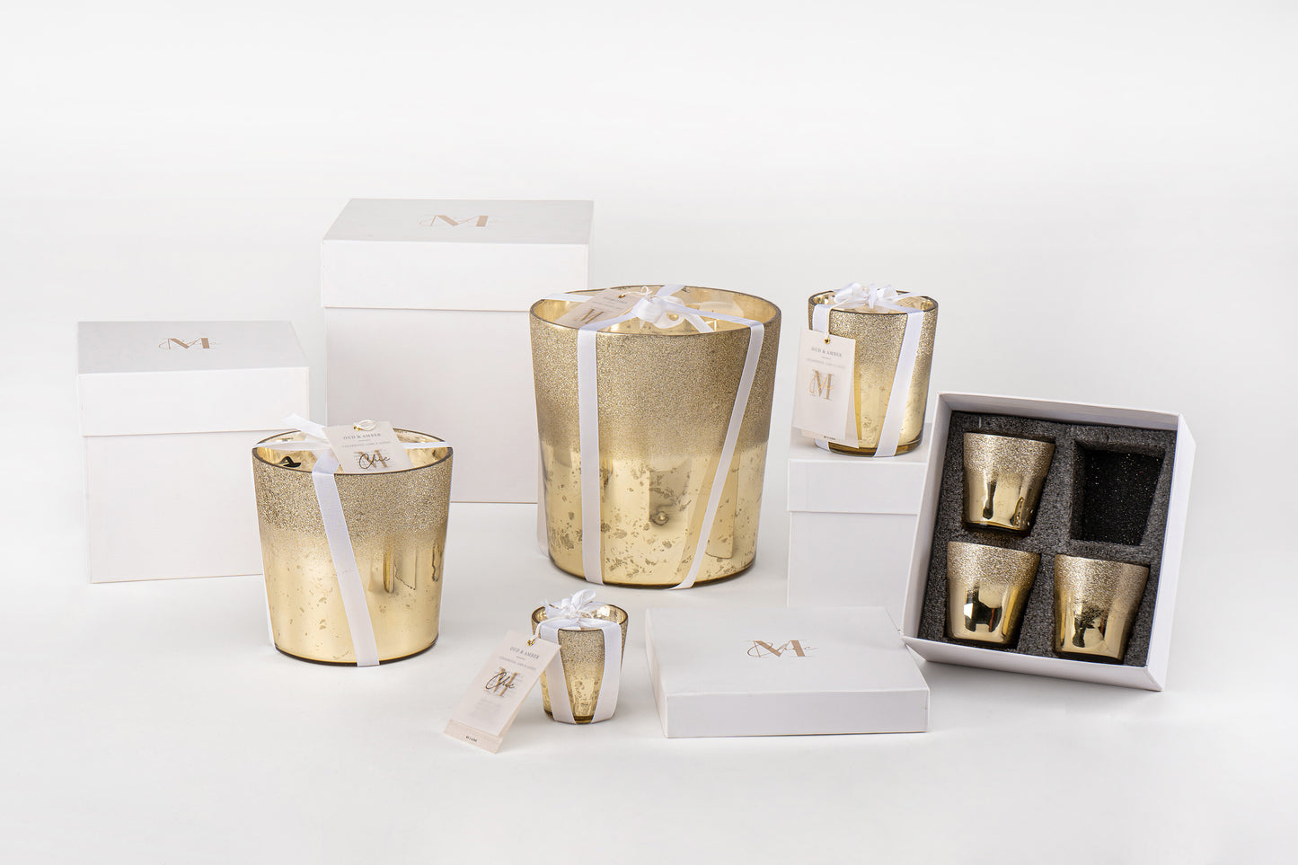 Vela Perfumada M-Chic Cristal Oro Large 140h (16129)