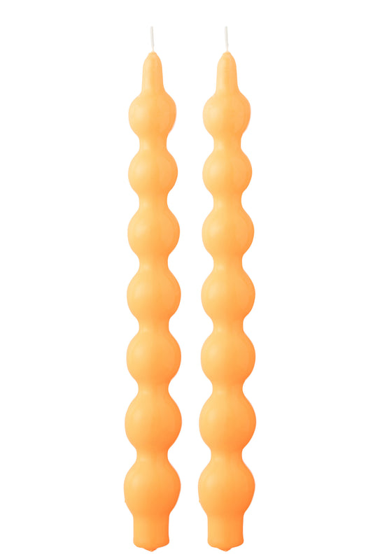 Caja De 2 Velas De Calabaza Naranja Fluorescente - 5 Horas (50354)