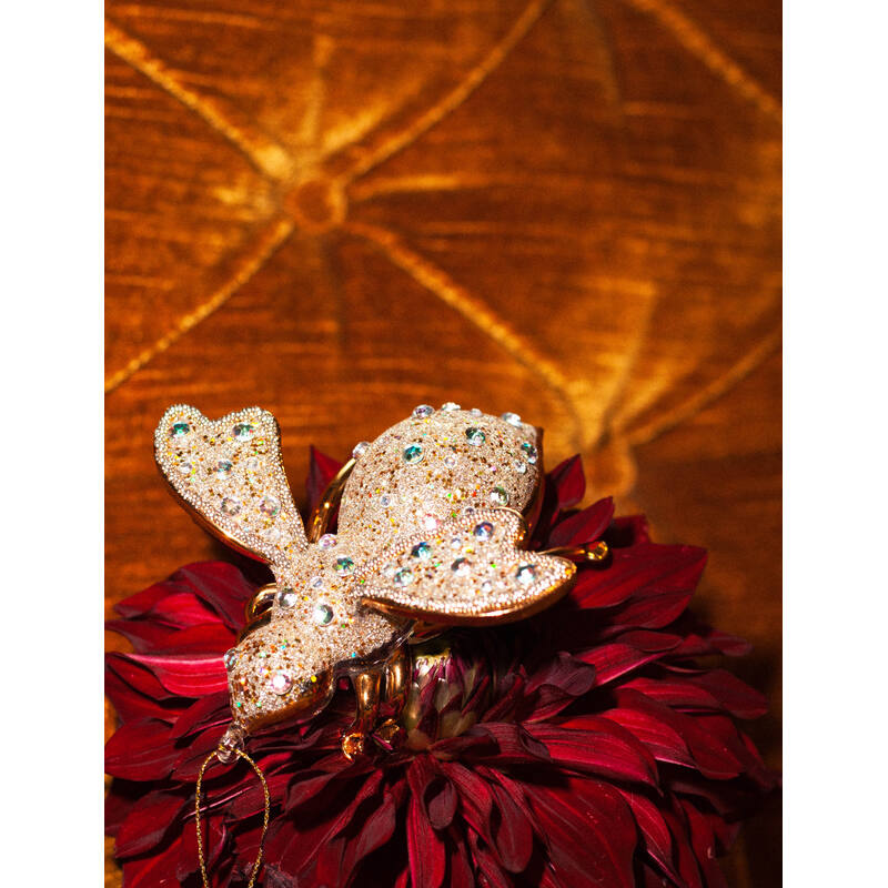ornament glass gold diamonds bee