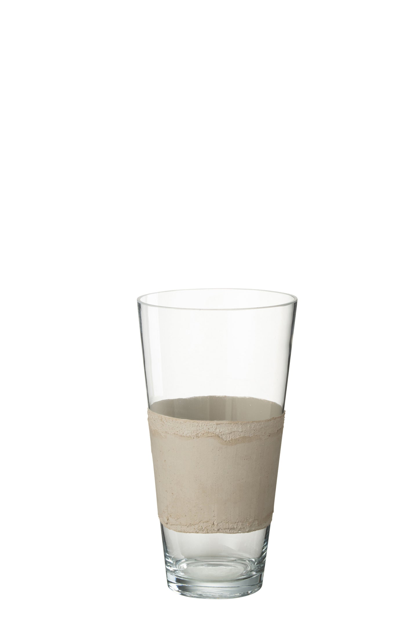 Vase Delph Glass Transparent/Beige Small (30537)