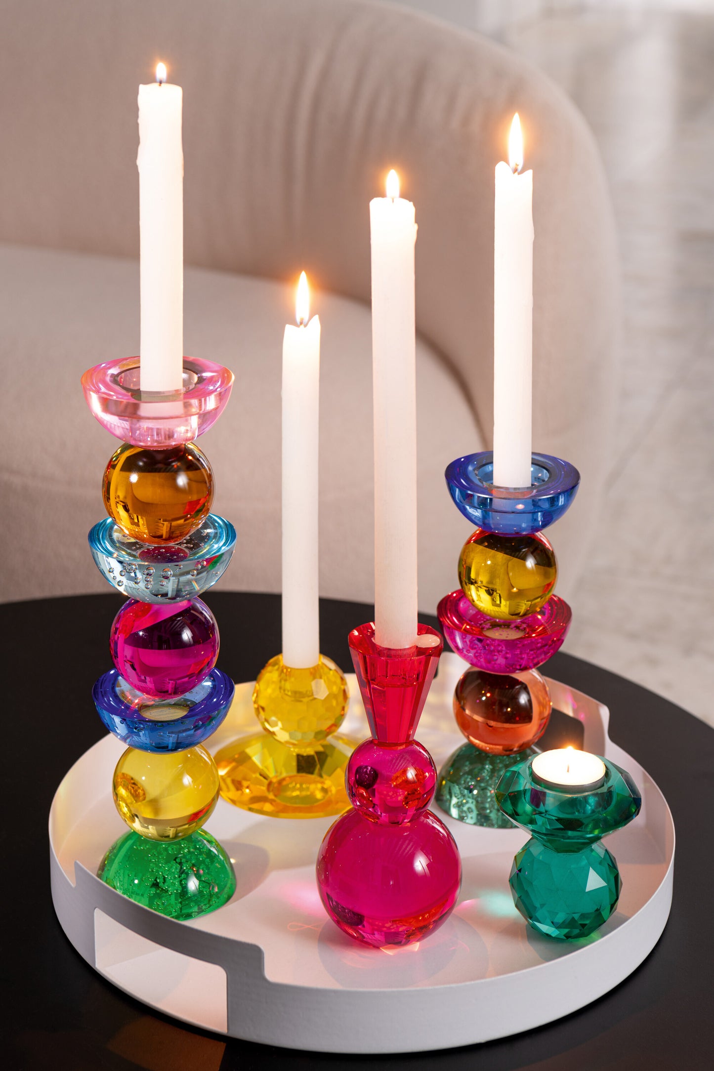 Candelabro Vidrio Multicolor Large (58114)
