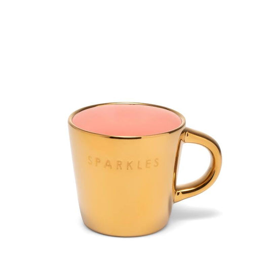 Taza de café expreso de cerámica SPARKLES rosa dorado