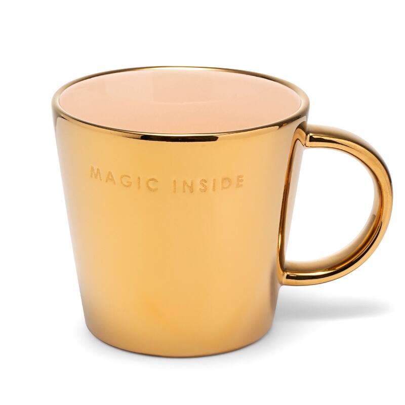 Taza de té de cerámica MAGIC INSIDE oro crudo